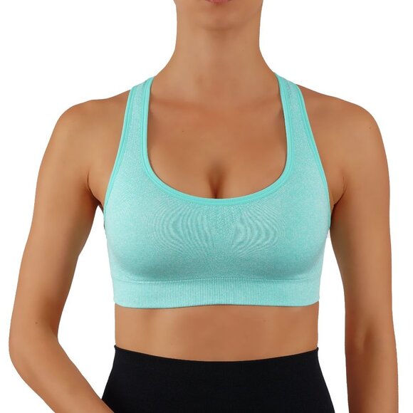 Green high Impact Sports Bra racer back - Picture 3 of 3